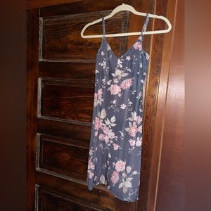 Zimmermann gray floral slip dress.